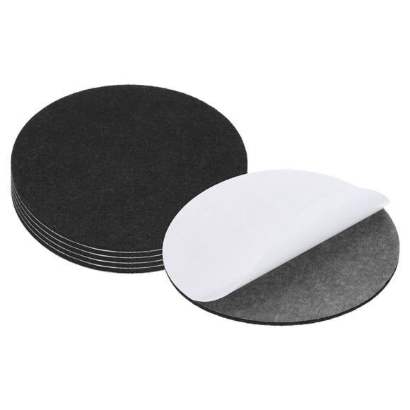 Uxcell Base de lámpara de 6 pulgadas de diámetro, paquete de 6, fieltro adhesivo suave redondo de 3 mm de grosor, negro