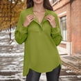 thumbnail image 2 of WTOBBY Women's Lightweight Button Detail Hoodie, Long Sleeve Casual Pullover, Preppy Style with Kangaroo Pocket for Essentials and Classic Streetwear Look,Light Green L, 2 of 6