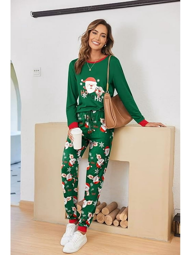 Oudiya Women Pajamas Long Sleeve Comfy Jogger Set Lounge Pjs Set