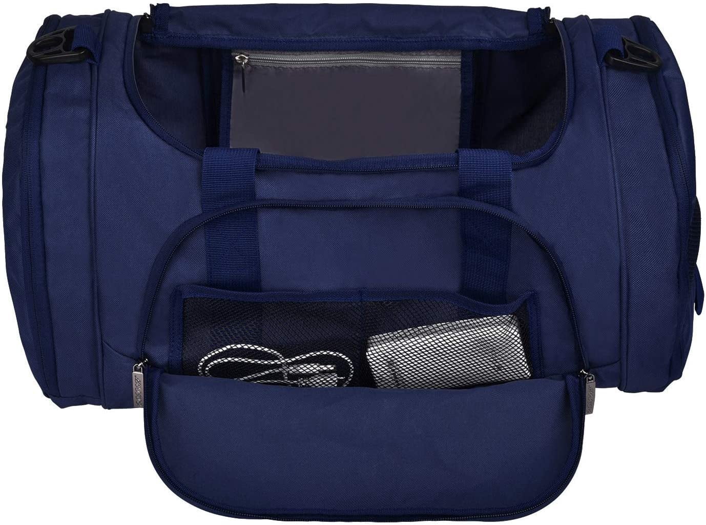 Mosiso Waterproof Sports Duffle Bag Gym Bag Travel Duffel with Adjustable Strap for Sports , Gym ,Vacation , Shopping and Travel ,Navy Blue