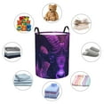 thumbnail image 4 of Balery Purple Starry Sky Antelope Cesta de ropa redonda con asas, impermeable, independiente, para ropa, juguetes, dormitorio y familia-Medium, 4 of 6