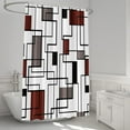 thumbnail image 5 of Geometric Shower Curtain, Burgundy Grey Black Modern Abstract Minimalist Aesthetics Bathroom Curtains Bathtub Decor Waterproof Machine Washable Fabric with 12 Hooks, 5 of 6