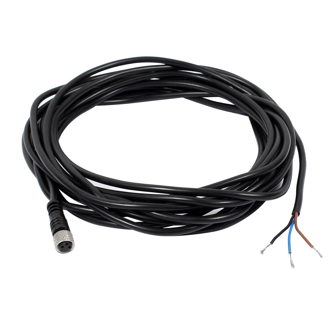 M8 Female Straight 3 Pins Connector Aviation Socket Electrical Cable 5M