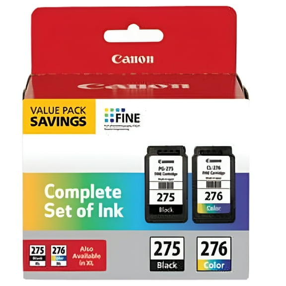 Canon PGI-275/CLI-276 Ink Printer Cartridge for Canon Inkjet, Black/Cyan/Magenta/Yellow, 4 Counts