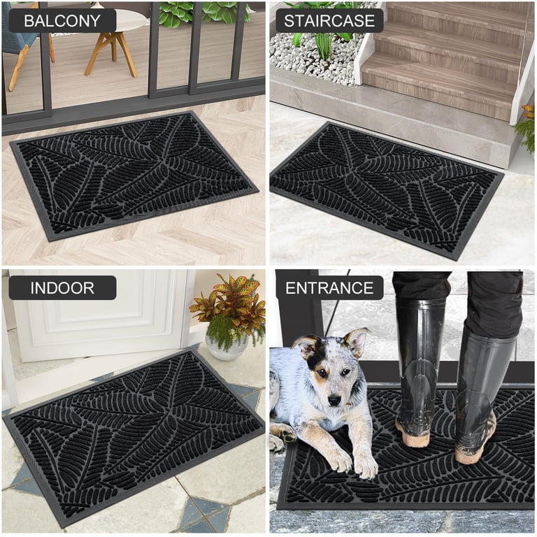 Buganda Waterproof Doormat, 30x17 In., Black photo 6