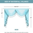thumbnail image 4 of VOGOL Sheer Window Curtains Valance, 1 Panel Retro Style Drapes for Living Room with 2 Swags, Luxury Waterfall Valances for Home Wedding Party, 59 inches Wide, Light Blue, 4 of 8