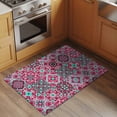 thumbnail image 2 of Entryway Rug 2'x3', Vintage Middle Century Small Rug for Kitchen Bathroom Door Mat Indoor Entrance, Abstract Bohemia Style Aztec Pink Non-Slip Area Rugs Floor Mats Carpet Front Door Rugs, 2 of 8
