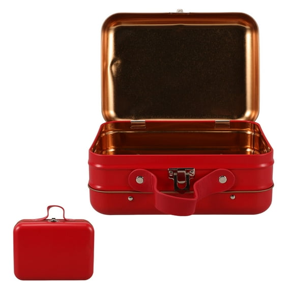 Hytrove Mini Suitcase Box 7.3X5.1X3.3in Red for Party Favors and Wedding Decoration 1Set