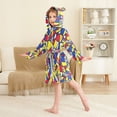 thumbnail image 4 of FORMRS Niños Bathrobe Unisex Hooded Robe Soft Plush Pajamas Sleepwear, Size 10-12T, Art Triangles, 4 of 7