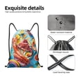 thumbnail image 3 of Kdxio Surreal Seafood Extravaganza Print Drawstring Backpack Bag,Waterproof Draw String Back Sack, Gym Drawstring Bags Swim Bag For Unisex, 3 of 5
