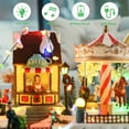 thumbnail image 3 of Plus Size Christmas Village Collectible Buildings, Amusement Park Figurine with Carousel, Popcorn and Coffee Shop Colorful Light Christmas Ornaments for Christmas Holiday Decorations, 3 of 7
