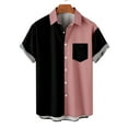 thumbnail image 5 of Big and Tall Shirts for Men S-4XL Plus Size Short Sleeve Tshirts Shirt with Pocket Button Up Collar Lightweight Color-Block Casual Tees Tops, 5 of 7