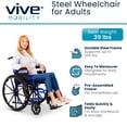 thumbnail image 2 of Silla de ruedas plegable Vive Mobility para adultos - Silla de ruedas portátil para personas mayores - Silla plegable con ruedas para viajes, todoterreno - Para personas mayores y discapacitadas, sopo, 2 of 5