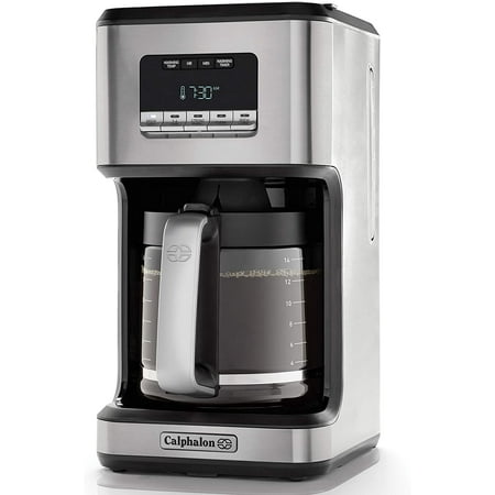 

Coffee Maker Programmable Coffee Machine with Glass Carafe 14 Cups Stainless Steel