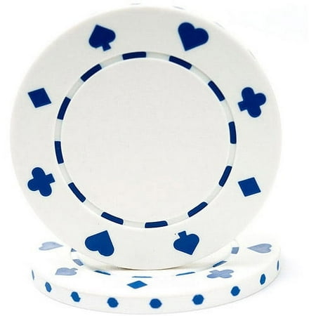 trademark poker 100 suited chip, 11.5gm, white