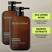 The Hair Method Repairing Shampoo Silk Amino Acids & Bamboo with Pump, 12.5 oz