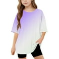 thumbnail image 2 of Frnrwgo Cute Tops for Girls Soft Everyday Tees Kids Tshirts Clothes Summer Tops T-Shirt Purple, Size 5-15 Years, 2 of 6