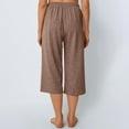 thumbnail image 5 of Htigea Clearance Womens Capris Pants Wide Leg Summer 2025 Sweatpants Drawstring Loose Lounge Palazzo Casual Crop Trouser with Pocket under 10 Khaki,M, 5 of 7