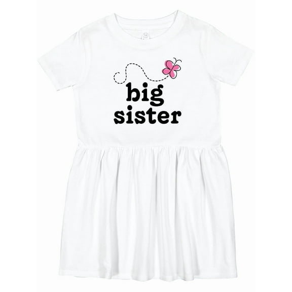 Inktastic Big Sister Butterfly Announcement Girls Toddler Dress