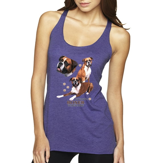 If It's Not a Boxer It's Just a Dog Gift | Womens Dog Lover Premium Tri-Blend Racerback Tank Top, Purple Rush, X-Large
