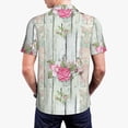 thumbnail image 5 of Rocae Vintage Wood with Floral for Men's Short Sleeve Polo Shirt, Quick Drying Performance Moisture Wicking Sports Men's Golf Shirt Small, 5 of 9