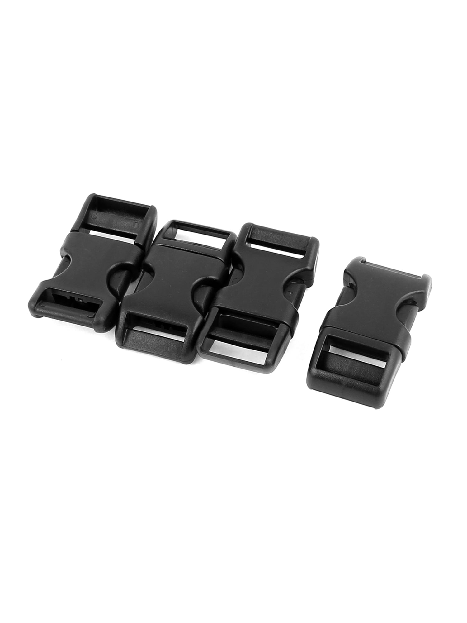 4pcs Black Plastic Curved Side Quick Release Clasp Buckles for 16mm Webbing Band