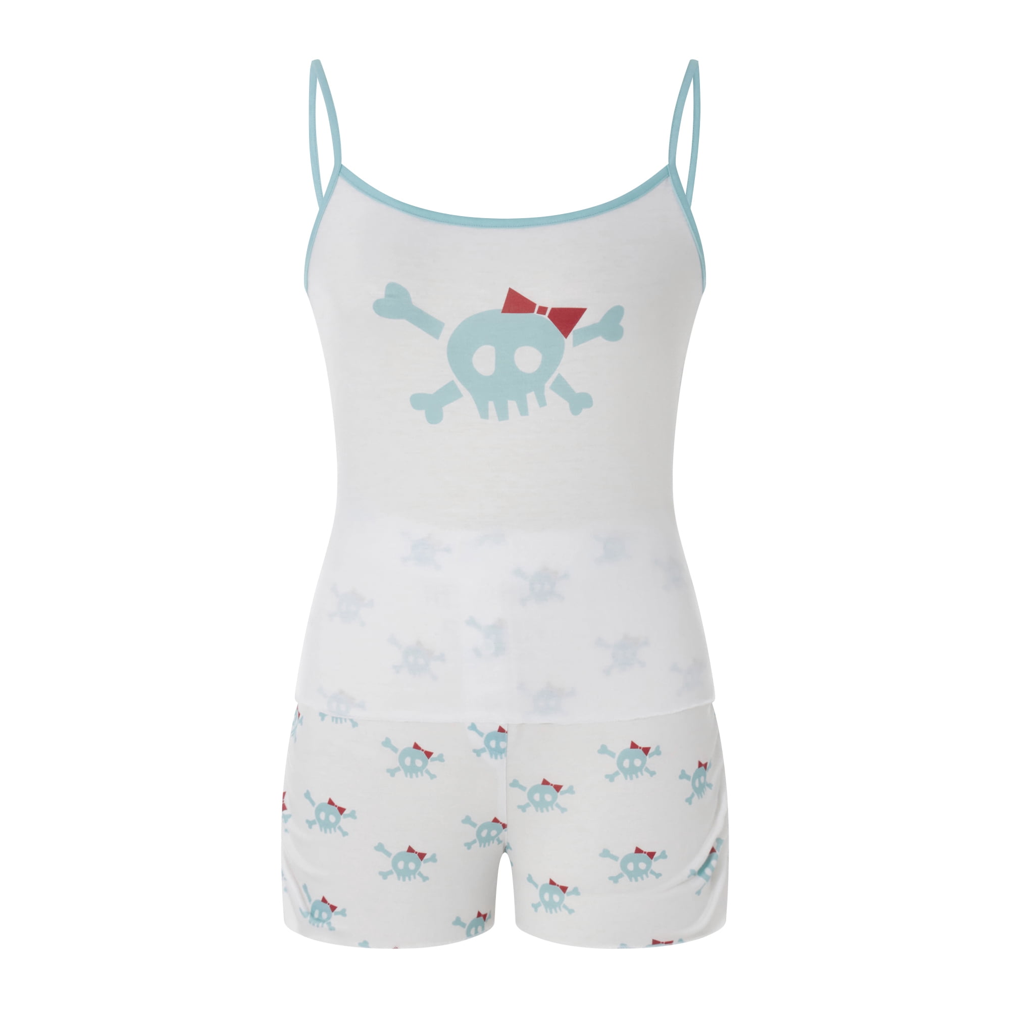 FAROOT Womenacute s 2 Piece Lounge Set Pajama Set Skull Print Cami Tops Casual Elastic Band Shorts Walmart