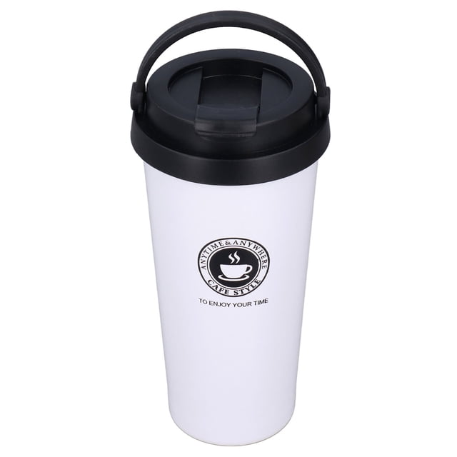 Taza De Café Térmica, Tapa De Sellado 500 Ml Mantenga La Temperatura Taza De Vacío De Acero Inoxidable Apertura De Boca Ancha Con Asa Para Exteriores Para Bebidas Frías