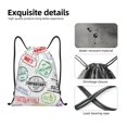 thumbnail image 4 of Xecao Stamp Set Collection Pattern Sports Drawstring Backpack - String Swim Gym Bag with Wet Proof Pocket for Women&Men-Medium, 4 of 6