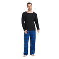 thumbnail image 2 of Kolipajam Men's 2Pcs Pajama Set Drawstring Waist Flannel Bottoms with Pockets Loungewear for Men M, 2 of 5
