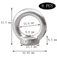 thumbnail image 2 of Tuerca de anillo M10, 6 uds., tuerca de ojo de elevación de rosca de acero inoxidable 304, tuercas de ojo para accesorios de elevación JFHHH pequeña, 2 of 5
