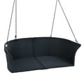 thumbnail image 5 of Royard Oaktree 2-Person Wicker Porch Swing Patio Hanging Swing Chair with Adjustable Ropes Outdoor Rattan Swing Bench with Cushions for Backyard Garden,White, 5 of 7