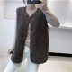 thumbnail image 5 of Chalecos de vellón para mujer, chalecos de felpa de largo medio, cárdigans casuales sin mangas con cuello en V, chaquetas de invierno de gran tamaño, blusas holgadas para mujer, 5 of 5