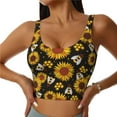 thumbnail image 2 of Uemuo Sunflowers And Bww Pattern Women's Sports Bra - High Impact Support, Breathable, and Comfortable Athletic Bra for Running, Yoga, and Workouts, 2 of 9
