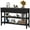 Black, variant on Coewske Narrow Console Table Painted Wood Long Sofa Entryway Table w/ 3 Drawers & Open Shelf Black