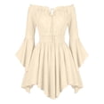 thumbnail image 6 of WOYY Little Girls Off The Shoulder Medieval Dress Bell Sleeve Asymmetrical Swing Dresses, 6 of 6
