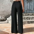 thumbnail image 7 of Besolor Womens Casual Wide Leg Pants Flowy Elastic Drawstring Waist Palazzo Pants Lightweight Loose Summer Trousers, 7 of 7
