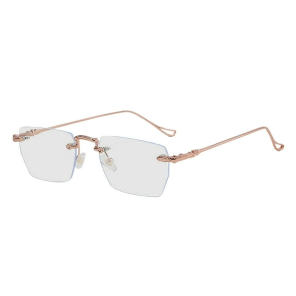 Stgfyxgs Eye Glasses Rimless Eyewear for Screens Shopping Men Rose Gold Frame