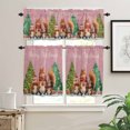 thumbnail image 2 of Merry Christmas Kitchen Curtains and Valances Set, Retro Pink Squirrel Gifts Xmas Tree Rod Pocket Window Valance 18 Inch Window Curtain Panels for Living Room Bedroom Laundry, 27.5x24in, 3 Pieces, 2 of 7