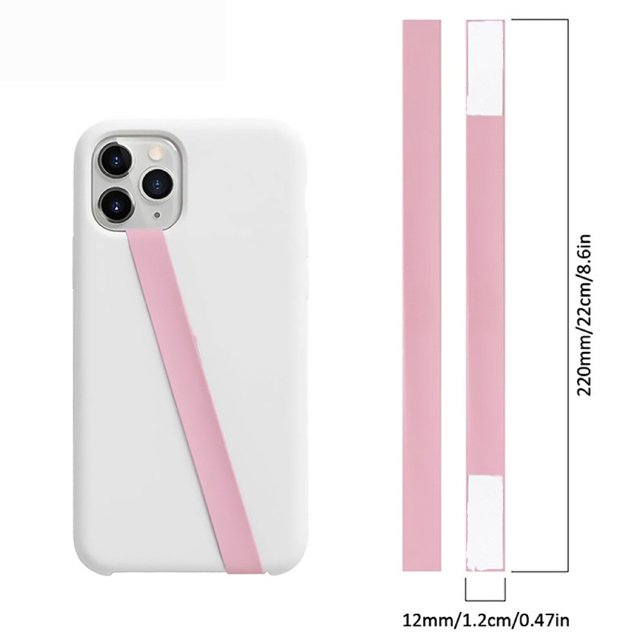 5/3/1PCS Soft Silicone Elastic Phone Straps Ropes Portable Cellphone Wristband Finger Ring Grip Loop Holder for IPhone Samsung Pink A 5PCS