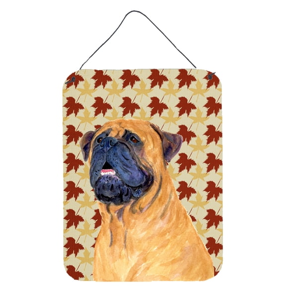 Mastiff Fall Leaves Portrait Wall or Door Hanging Prints