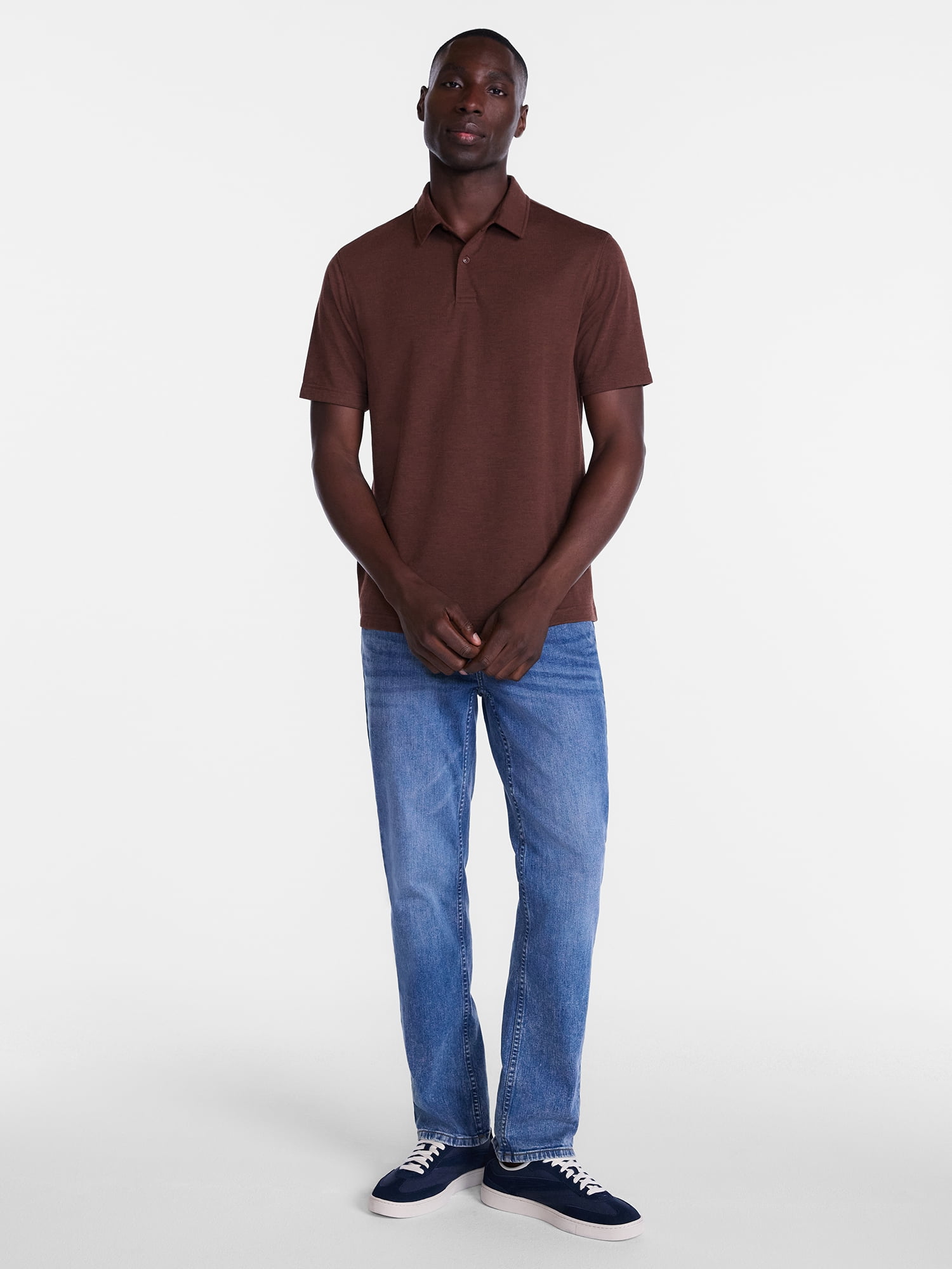 George Men's and Big Men's Double Knit Polo Shirt with Short Sleeves, Sizes S-5XB