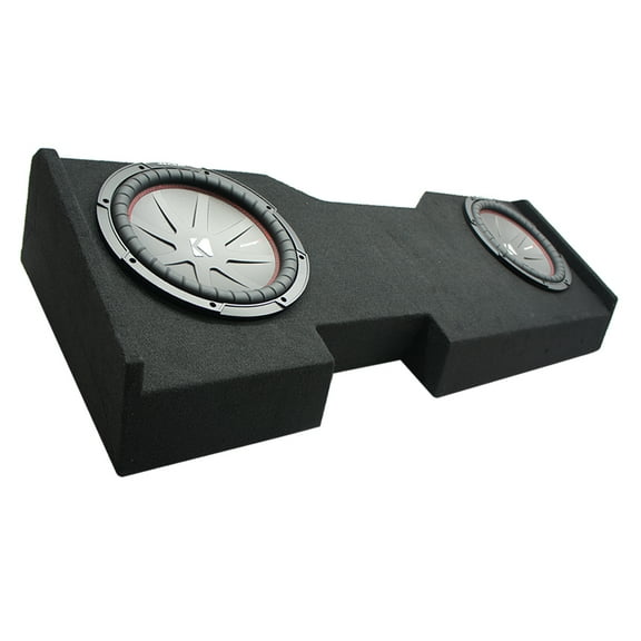 2014 - 2018 GMC Sierra Crew Cab Kicker CompR CWR12 Dual 12" Sub Box 2 Ohm