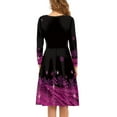 thumbnail image 3 of FKELYI Purple Christmas Snowflake Women Dress Size S Lightweight Crew Neck Swing Party Dress Comfy Women Dresses Casual Knee Length, 3 of 4
