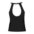 thumbnail image 7 of TOWED22 High Neck Tankini Top Backless Bathing Suit Tops for Women Swimsuit Top Key Hole Swim Top Only(Black,XXL), 7 of 7