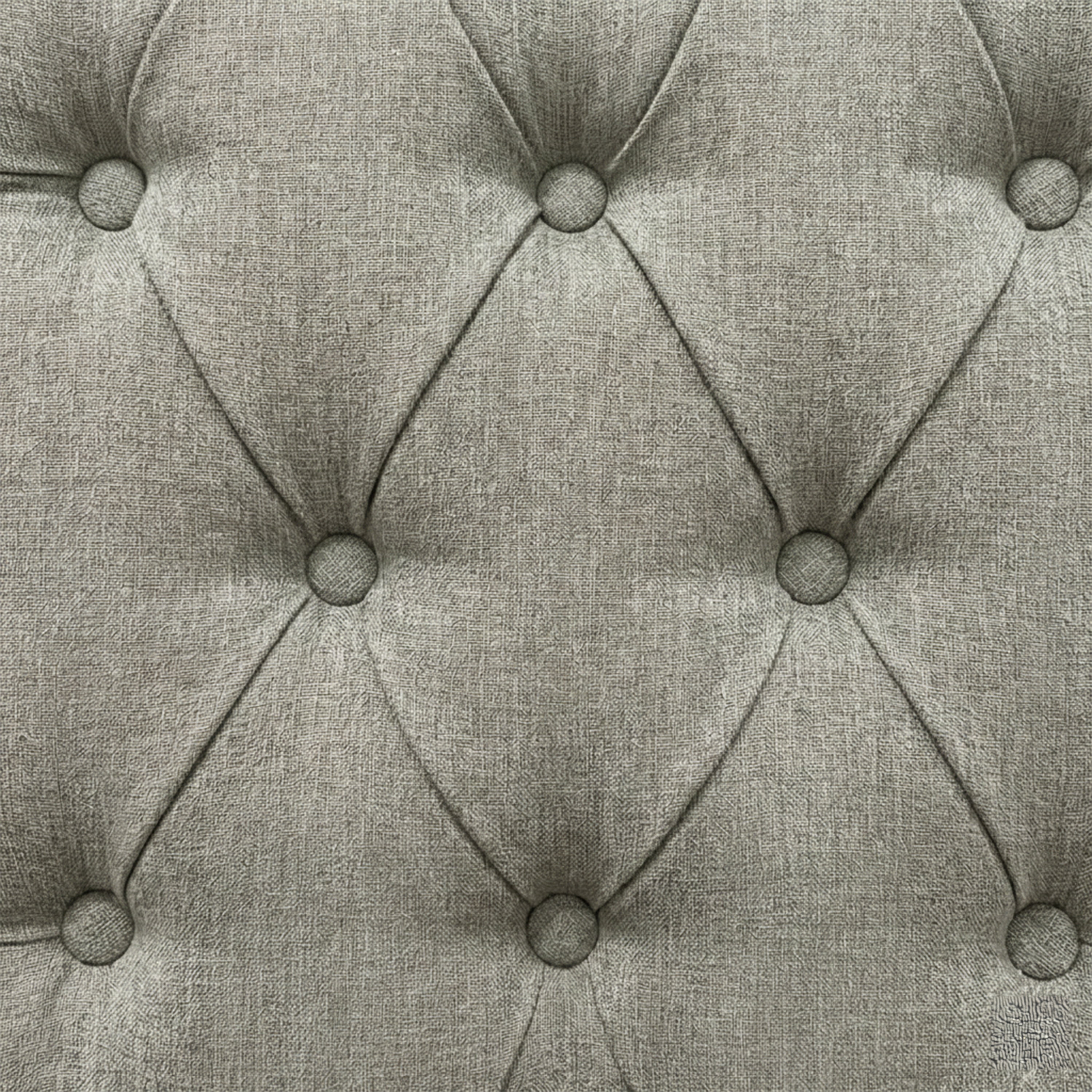 Natalie Roll Top Tufted Grey Linen Fabric Modern Dining Chair (Set of 2)