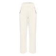 thumbnail image 5 of Elastic Waist Summer Capris Pants with Pockets, Casual Outing Length Cropped Pants Trousers, Lightweight Breathable Solid Color Lounge Wear, Mother's Day Gifts for Women | CSEONE,White L, 5 of 9