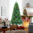 thumbnail image 4 of Gymax 8 FT Pre-lit Artificial Christmas Tree Hinged Xmas Tree w/ 9 Lighting Modes, 4 of 10