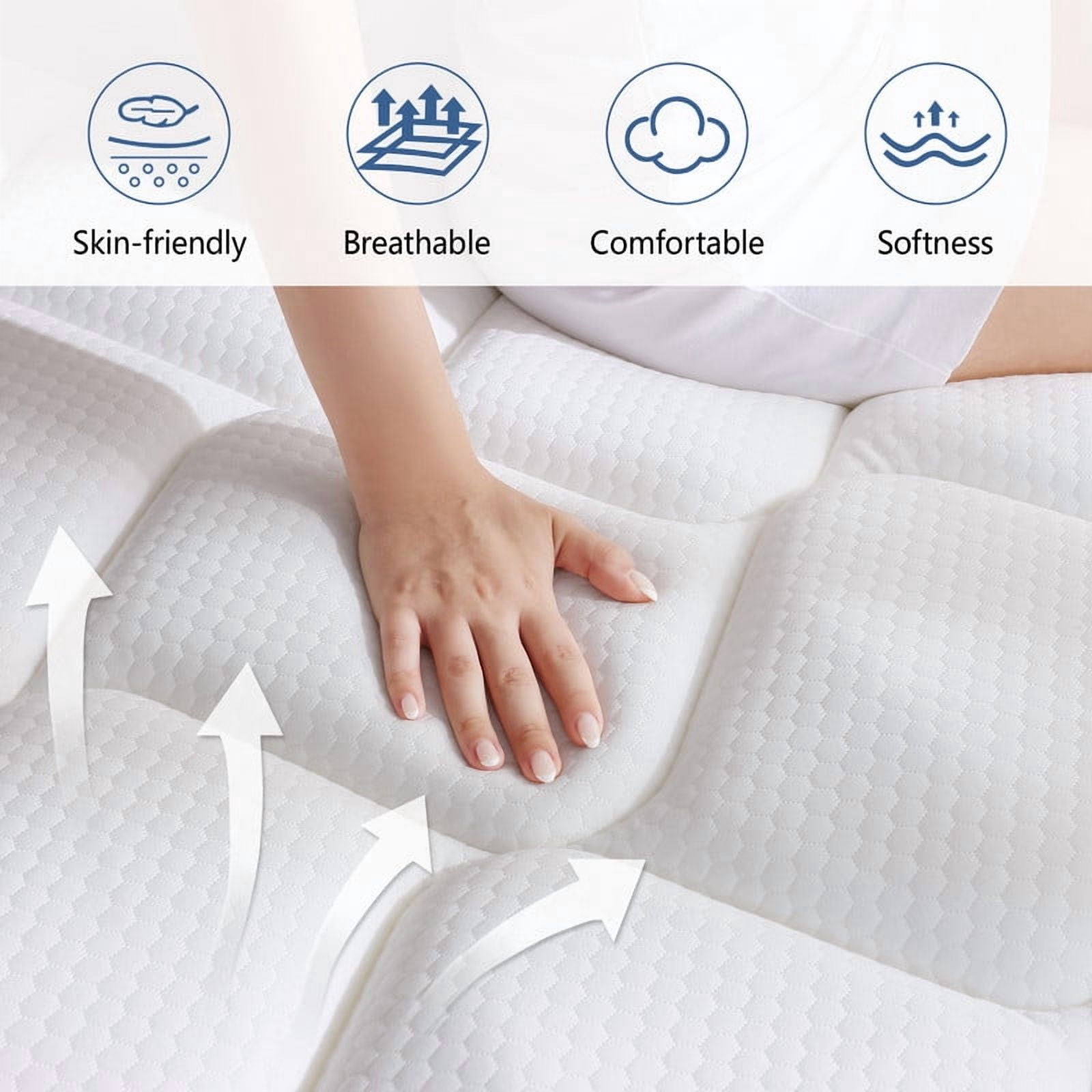 Fuxilai Twin Size Mattress, 10 Inch Hybrid Memory Foam Twin Mattress in a Box, Pressure Relief, Medium Firm, CertiPUR-US