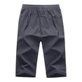 thumbnail image 4 of Men's Capri Pants 3/4 Joggers Gym/Workout/Hiking Below Knee Long Shorts Lightweight Quick Dry with Zipper Pockets Size L-5XL Dark Gray, 4 of 8